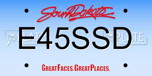 E45SSD South Dakota License Plate