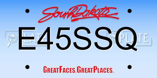 E45SSQ South Dakota License Plate