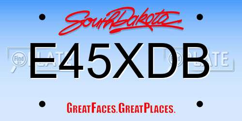 E45XDB South Dakota License Plate