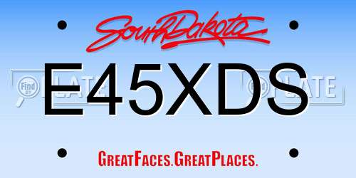 E45XDS South Dakota License Plate