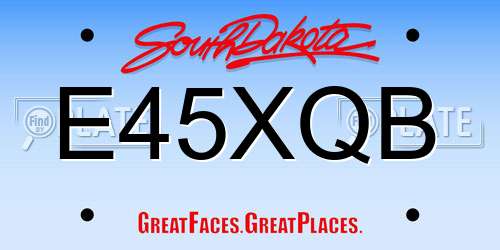 E45XQB South Dakota License Plate