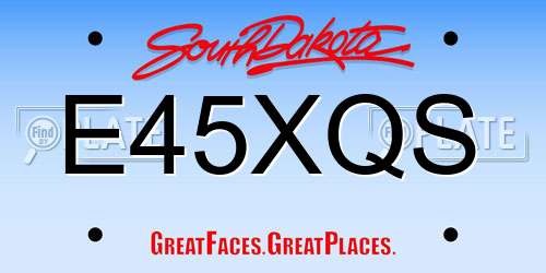 E45XQS South Dakota License Plate