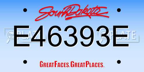 E46393E South Dakota License Plate