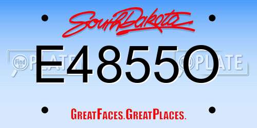 E4855O South Dakota License Plate