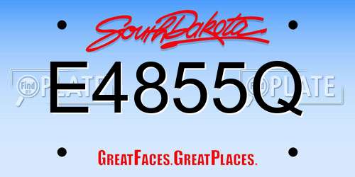 E4855Q South Dakota License Plate