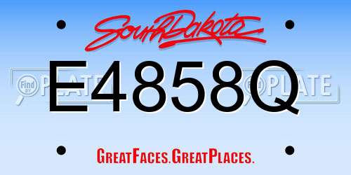 E4858Q South Dakota License Plate