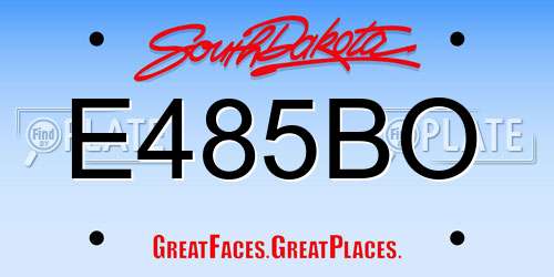 E485BO South Dakota License Plate