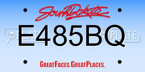 E485BQ South Dakota License Plate