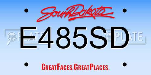 E485SD South Dakota License Plate