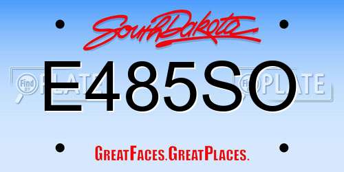 E485SO South Dakota License Plate