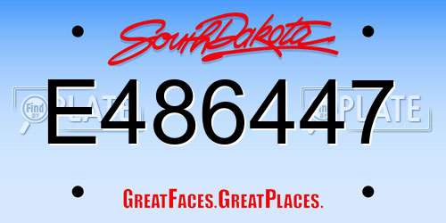 E486447 South Dakota License Plate