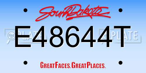 E48644T South Dakota License Plate