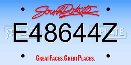 E48644Z South Dakota License Plate