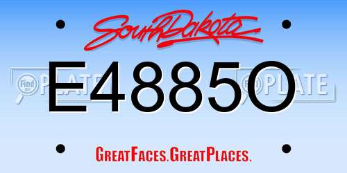 E4885O South Dakota License Plate