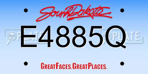 E4885Q South Dakota License Plate