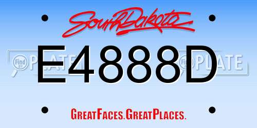 E4888D South Dakota License Plate