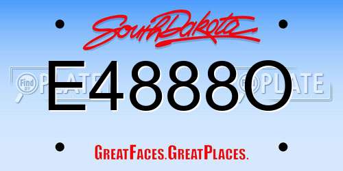 E4888O South Dakota License Plate