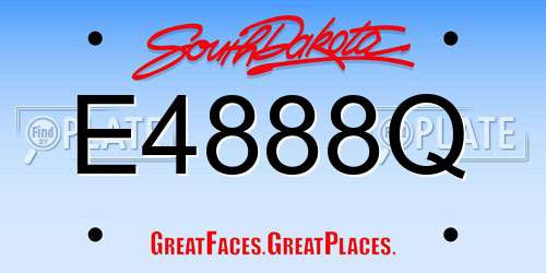 E4888Q South Dakota License Plate