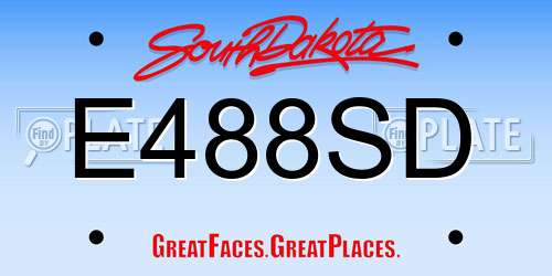 E488SD South Dakota License Plate