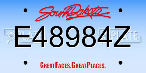 E48984Z South Dakota License Plate