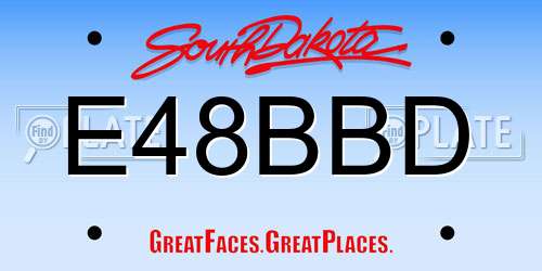 E48BBD South Dakota License Plate