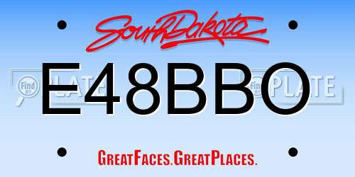 E48BBO South Dakota License Plate