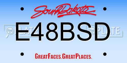 E48BSD South Dakota License Plate