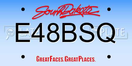 E48BSQ South Dakota License Plate