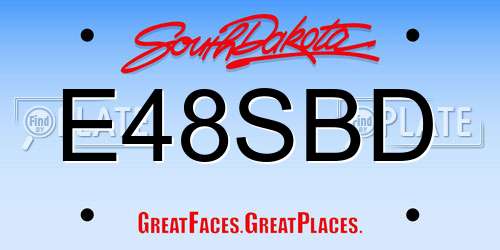 E48SBD South Dakota License Plate