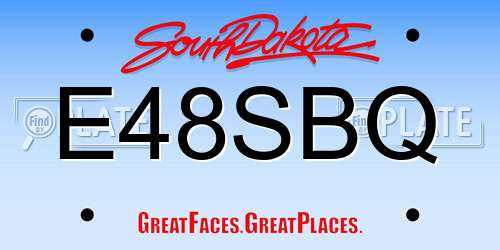 E48SBQ South Dakota License Plate