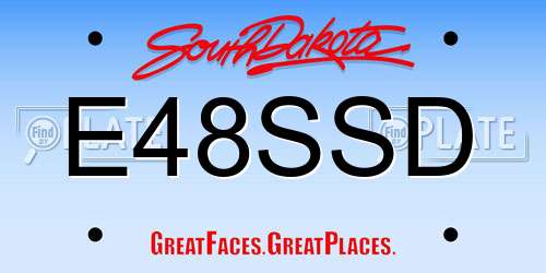 E48SSD South Dakota License Plate