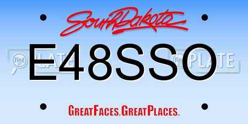 E48SSO South Dakota License Plate