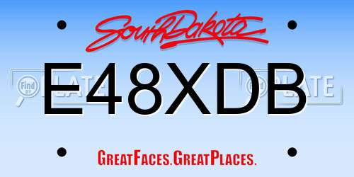 E48XDB South Dakota License Plate