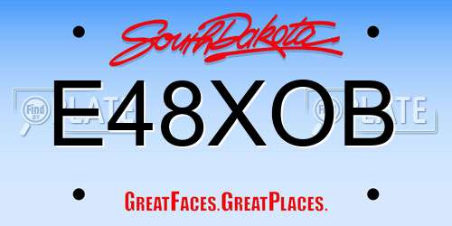 E48XOB South Dakota License Plate