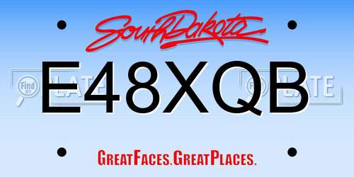 E48XQB South Dakota License Plate