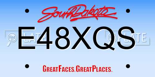 E48XQS South Dakota License Plate