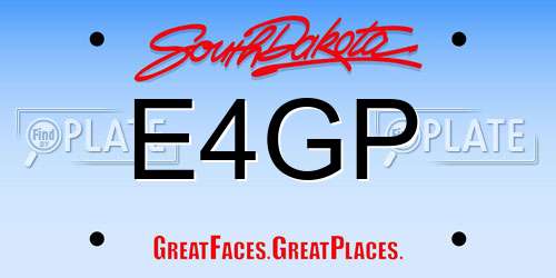 E4GP South Dakota License Plate