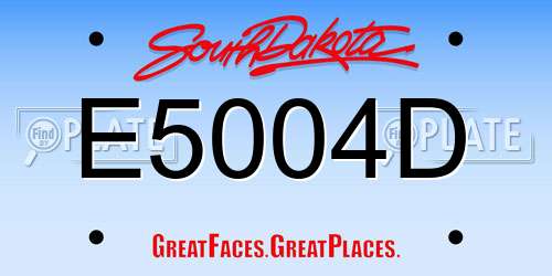 E5004D South Dakota License Plate