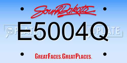 E5004Q South Dakota License Plate