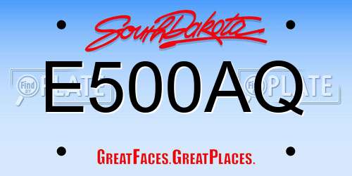 E500AQ South Dakota License Plate