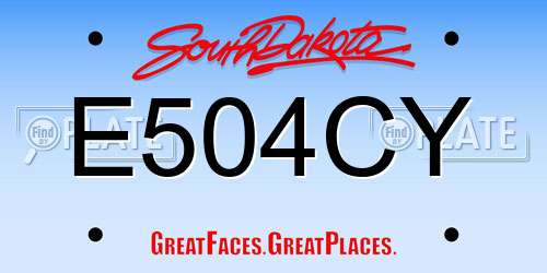 E504CY South Dakota License Plate