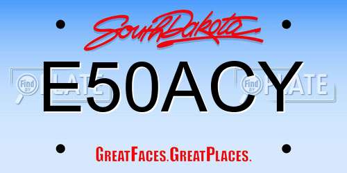 E50ACY South Dakota License Plate