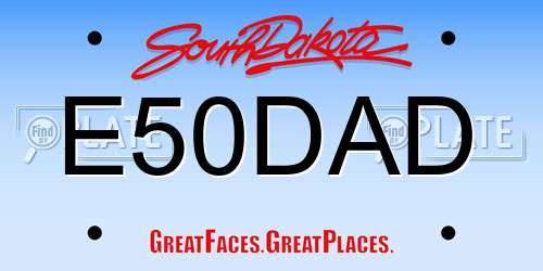 E50DAD South Dakota License Plate