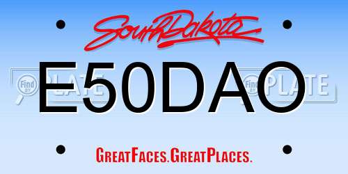 E50DAO South Dakota License Plate