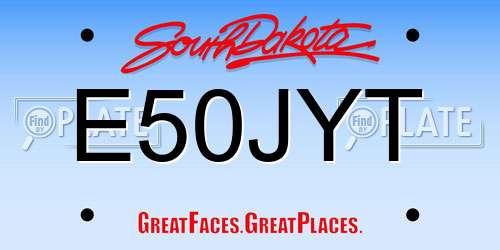 E50JYT South Dakota License Plate