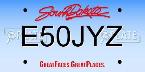 E50JYZ South Dakota License Plate