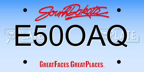 E50OAQ South Dakota License Plate