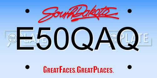 E50QAQ South Dakota License Plate