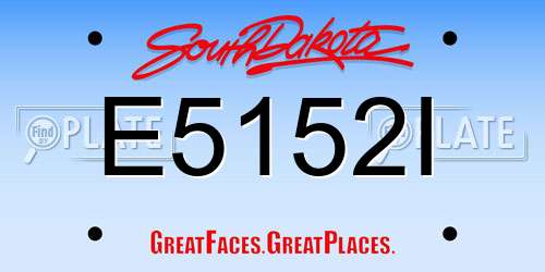 E5152I South Dakota License Plate