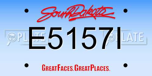 E5157I South Dakota License Plate